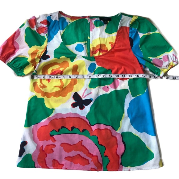 J. Crew Scoopneck Floral Blouse XS - Picture 8 of 14